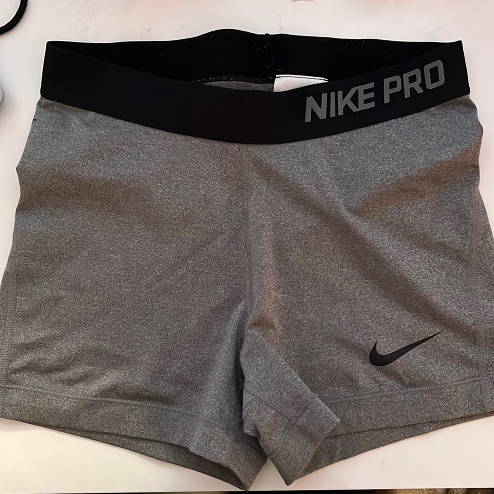 Gray nike pro shorts